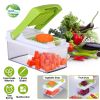 Vegetable Slicer Quick Potato Tomato Fruit Cutter Set w/3 Blades Stainless Steel Food Chopper