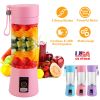 Portable Juicer Blender USB Rechargeable Juicer Cup Fruit Baby Food Mixing Machine w/ 6 Blades Powerful Motor