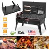 16.7x10x17.7in Portable Charcoal Grill Foldable BBQ Suitcase Grill Shelf For Outdoor Camping Picnics Garden Grilling