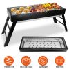 Foldable Charcoal BBQ Grill Stainless Steel Grill Net Easy Setup Portable Tabletop Barbecue Grill for Camping Picnic Outdoor Party Backyard