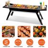 Foldable Charcoal BBQ Grill with Shelf Stainless Steel Grill Net Easy Setup Portable Tabletop Barbecue Grill for Camping Picnic Outdoor Party Backyard