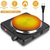 1500W Electric Single Burner Portable Heating Hot Plate Stove Countertop RV Hotplate with Non Slip Rubber Feet 5 Temperature Adjustments