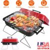 Portable Charcoal Grill Outdoor Tabletop Grill Small Barbecue Smoker Folding BBQ Grill with Lid for Backyard Camping Picnics Beach