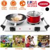 2000W Electric Dual Burner Portable Coil Heating Hot Plate Stove Countertop RV Hotplate with 5 Temperature Adjustments Portable Handles