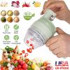 4 in 1 Handheld Electric Vegetable Cutter Mini Food Fruit Chopper Grinder Slicer Dicer Garlic Meat Ginger Mud Masher Rechargeable Food Processor