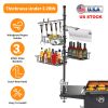 Griddle Caddy With Paper Towel Holder Hook Baskets BBQ Accessories Storage Rack Vertical Standing BBQ Organizer Grill Utensil Storage Fit For Blacksto