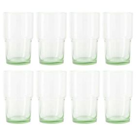 Better Homes & Gardens Clear Green Glass, Glassware, 8 Pack, 15 oz