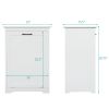 Trash Can Cabinet with Adjustable Tilted Angles;  Kitchen Garbage Bin Holder for Kitchen;  Living Room and Balcony;  White