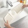 Faucet Splash Mat 14.56x5.51in Silicone Sink Drying Mat Water Drip Catching Tray Water Drainage Pad Sponge Soap Holder for Kitchen Bathroom Sink Fauce