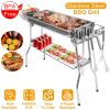 Foldable BBQ Grill Portable Charcoal Barbeque Grill Stainless Steel BBQ Grill For Picnic Camping Backyard Cooking