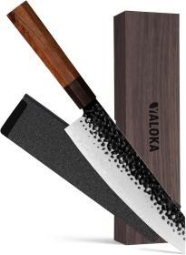 8 Inch Gyuto Knife - Professional Japanese Chef Knife - 3 Layers 9CR18MOV High Carbon Steel - Hand Hammered Blade Kitchen Knife (Option: Kiritsuke Knife)