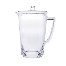 2.75 Quarts Water Pitcher with Lid, Oval Halo Design Unbreakable Plastic Pitcher, Drink Pitcher, Juice Pitcher with Spout BPA Free (Color: as Pic)