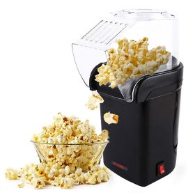 5 Core Popcorn Machine 16 Cup Capacity Hot Air Popper Mini Portable Tabletop Electric Pop Corn Maker Maquina Para Hacer Palomitas De Maiz For Home Mov (Color: Black)